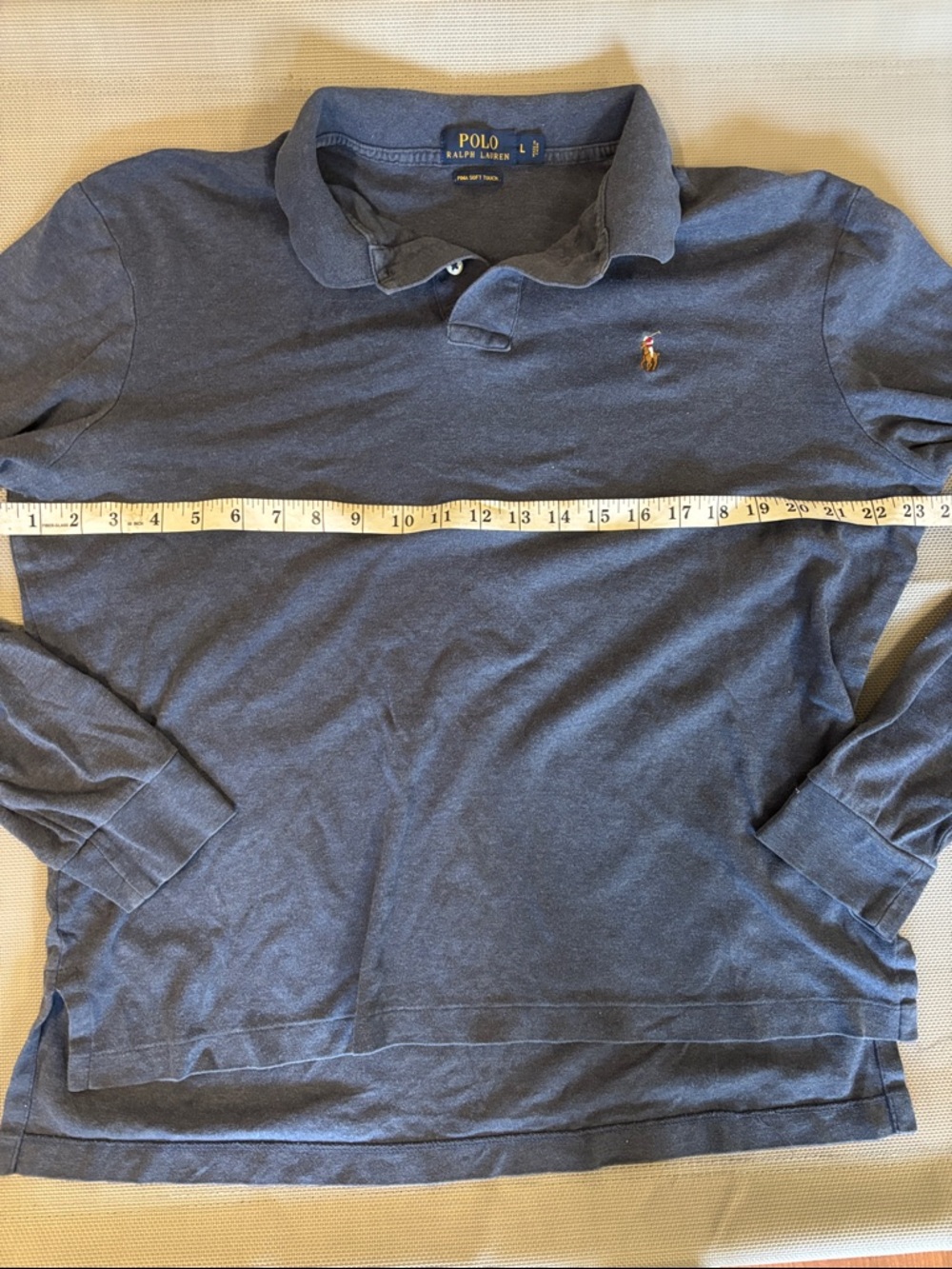 Polo by Ralph Lauren Long-Sleeve Polo in Heather Blue men’s sz M Pima cotton - Picture 4 of 6